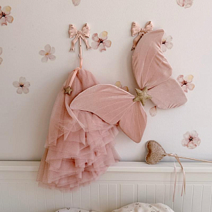 Крылья бабочки бархатные Mrs. Ertha "Pink Butterfly", розовые, 3-6 лет